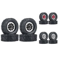 4Pcs Metal Beadlock Wheel Hub Wheel Rim and Rubber Tire for C14 C24 B14 B24 B36 MN D90 MN99S RC Car Upgrade Parts