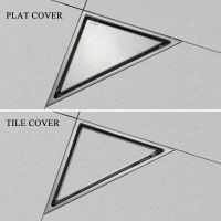 Hidden Type Triangle Tile Insert Floor Waste Grates Shower Drain 304 Stainless Steel Balcony Bath Corner Deodorant Floor Drain