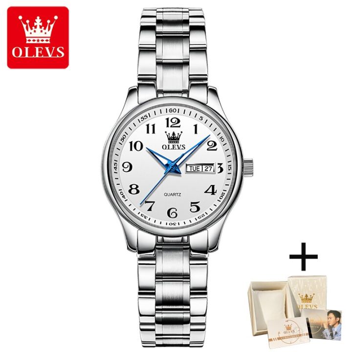 olevs-ต้นฉบับนาฬิกาข้อมือผู้หญิงแบรนด์หรูชั้นนำโลหะกันน้ำไม่ขึ้นสนิมของขวัญนาฬิกาข้อมือสตรีทองสำหรับแฟนสาว