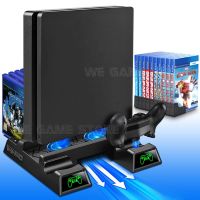 ✁✳๑ PS4 Slim/PS4 Pro Game Console Cooling Fan Support Dual Controller Charging Station Games Disc Bracket For Playstation PS 4 SLIM