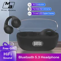 ร้านค้าอย่างเป็นทางการของ Mini Born หูฟังไร้สายแบบหนีบหู Bone Conduction หูฟัง Bluetooth5.3 หูฟังไร้สาย Bluetooth Ear-Clip พร้อมจอแสดงผลดิจิตอล ชุดหูฟังสเตอริโอ HD ลำโพง Bluetooth พร้อมเอียร์บัด เอียร์บัดสำหรับเล่นกีฬา ชุดหูฟังกันเหงื่อ