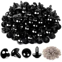 100PCS Plastic Safety Crochet Eyes Bulk with 100PCS Washers for Crochet Crafts (0.24Inch/6mm)