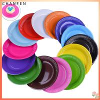 CHANFEN 20ชิ้น/แพ็ค7 "อุปกรณ์จัดงานปาร์ตี้การตกแต่ง DIY วันเกิดงานแต่งงานดิสก์หลากสีจานกระดาษกลมกระดาษรองเค้กกระทะเครื่องใช้สำหรับโต๊ะอาหารแบบใช้แล้วทิ้ง