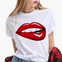 Women Tshirt Sexy Kiss Lip Lips Saying Funny Black Tee Summer Female Soft T-shirt Graphic T Shirt Short Sleeve Crewneck T-shirts