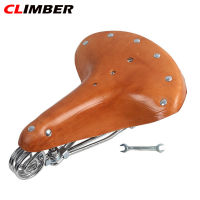 CLIMBER อานจักรยาน Cowhide หนังสามฤดูใบไม้ผลิเบาะจักรยานอานอุปกรณ์เสริมจักรยาน