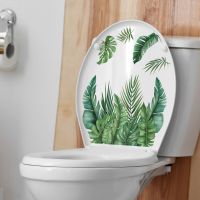 25*30cm Plant Leaves Green Cartoon Wall Sticker Creative Toilet Restaurant Bathroom Commercial Place Decoration Pvc Wall Sticker Wall Stickers  Decals