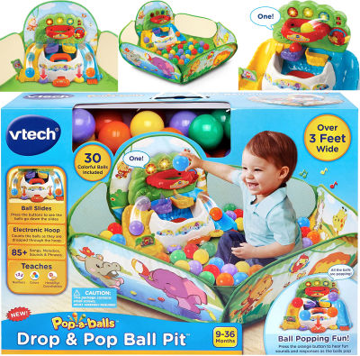 บ่อบอลชิ้นแรกของหนู VTech Pop-a-Balls Drop and Pop Ball Pit, Green ลูกบอลมหาสนุก ราคา 3390 บาท