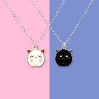 Best Friend Cute Cartoon Devil Ghost Friendship Couple Pendant Necklaces Fashion Men Women Necklaces Kids Halloween Jewelry Gift