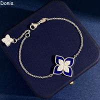 Donia Jewelry New European And American Fashion Flower Titanium Steel Micro - Inlaid AAA Zircon Shell Luxury Bracelet