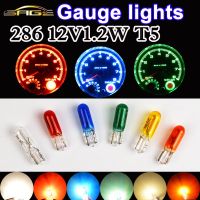 เครื่องมือวัดไฟรถยนต์ 286 T5 หลอดฮาโลเจนแผง 12V1.2W W1.2W ใสสีแดงสีฟ้าสีเหลืองเครื่องมือวัดแสงรถแต่ง (10 ชิ้น)