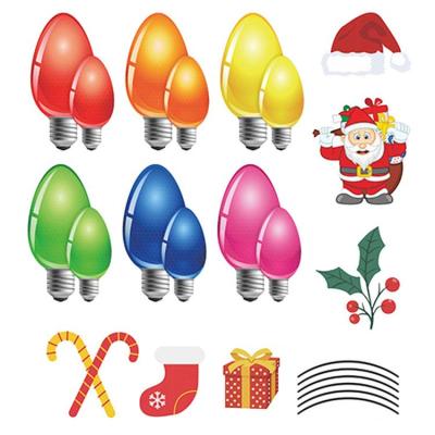 Christmas Magnet Car Stickers Christmas Light Bulb String Wall Decals Car Magnets Stickers Magnets PVC Stickers Decorations for Christmas Car Refrigerator Metal Surfaces popular