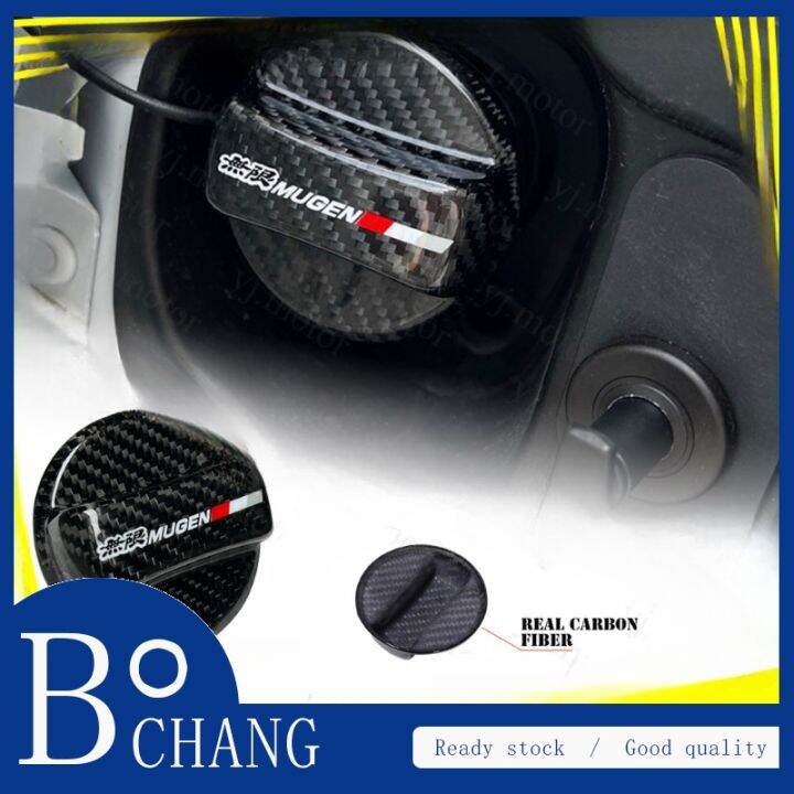 Real Carbon Fiber Fuel Cap Cover For Honda City Civic Jazz HRV CRV Dry