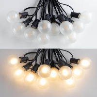 G40กลางแจ้ง String ไฟ E12ซ็อกเก็ต25FT 65FT TP44 Frosted หลอดไฟ Led Connectable US EU Plug Fairy Light Chain สำหรับงานแต่งงาน