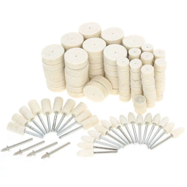 cw-145pcs-wool-felt-mounted-polishing-buffing-wheel-od-3-20mm-grinding-head-for-dremel-drill-rotary-tool-3mm-shank