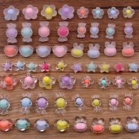 30Pcs14 Styles Mixed Acrylic Beads Frosted Flower Candy Loose Spacer Beads For Jewelry Making DIY Handmade Bracelets Accessories