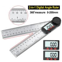 200-500สเตนเลสสตีลมิเตอร์ดิจิตัลมุม Inclinometer มุมไม้บรรทัดดิจิตอลอิเล็กตรอนโกนิโอมิเตอร์ไม้โปรแทรคเตอร์หามุม360