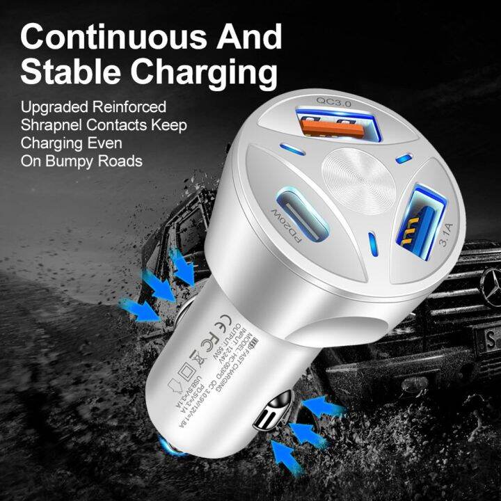 survival-kits-car-charger-quick-charge-lighter-adapter-4-port-usb-a-usb-c-fast-charging-phone-charger-for-xiaomi-iphone-samsung-survival-kits