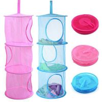 3 Compartment Organizer Mesh Storage Basket Hanging Toy Organizer Foldable Storage Net Stuffed Animal Hammock 3 Compartment Organizer Toy Storage Basket Multi-function Storage Net Hanging Mesh Net Portable Storage Hammock Space-saving Toy