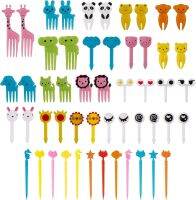 52 Pcs Animal Food Picks for Kids Children Cute Mini Fruit Forks Dessert Pastry SnackToothpicks Food-Grade Bento Box Decor