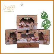 PETIBABE 4 12 Pcs Di động Ông già Noel Giấy Kraft Cupcake Hộp kẹo Hộp quà