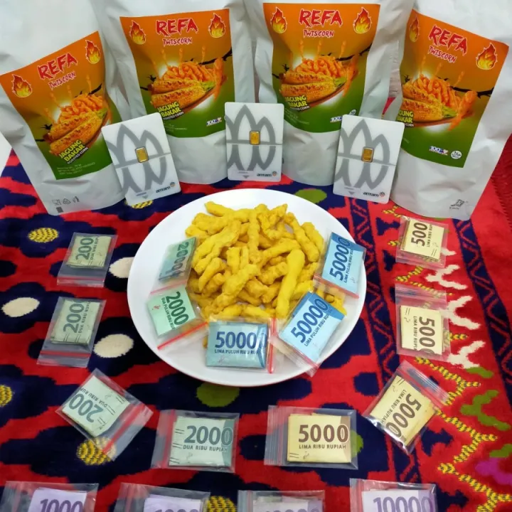 Snack Berhadiah Snack Makaroni Snack Berhadiah Uang Dan Emas Snack Zaman Now Jajanan Viral