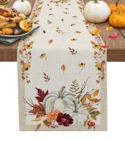 Thanksgiving Dining Table Runner Pumpkin Maple Leaf Wedding Country Decor Table Runner for Dining Table Christmas Decoration