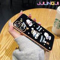 Jlingji เคสสำหรับ Realme 9i 5G Realme 10 5G 10T 10 PRo 5G 10 Pro + 10 Pro Plus เคสการ์ตูนโชคดี Pochacco เคสโทรศัพท์กันกระแทกขอบด้านข้างตารางต้นฉบับนุ่มเคลือบผิวหรูหราคลุมทั้งหลังเคสป้องกันกล้อง