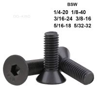 1/2/5 pcs British standard grade 10.9 black enchants flat head screw screws hexagon socket 1/4 20 1/8 40 to 5/32 32