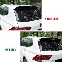 For VW Tiguan MK2 R-Line 2017-2023 Carbon Fiber Pattern Car Rear Window Spoiler Side Wing Cover Trim Car Replacement Accessories