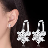 Korean Style Women Snowflake Clip Earrings Without Piercing Crystal Earcuff Fashion Jewelry  No Ear Hole Cuff Earing