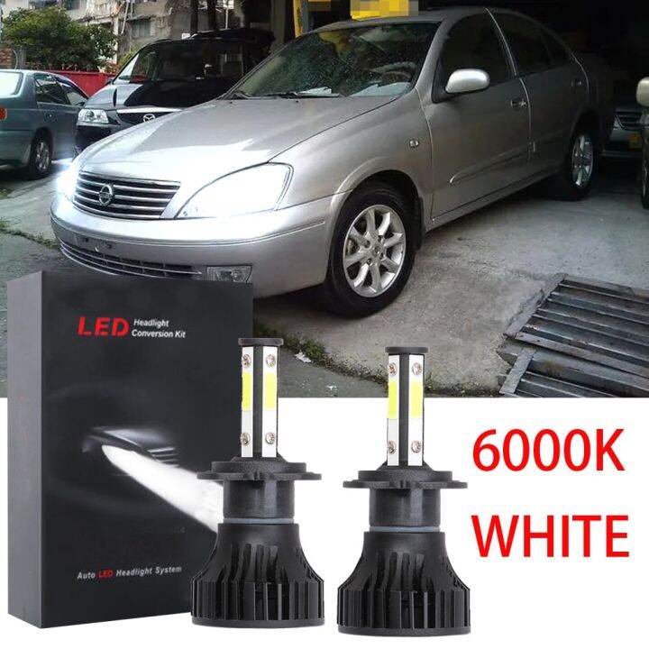 ชุดหลอดไฟหน้าฮาโลเจน-led-6000k-2003-6000k-แบบเปลี่ยน-สําหรับ-nissan-sentra-n16-2000-2012-2pcs