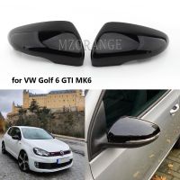 【car parts】ฝาครอบกระจกมองข้างสำหรับ VW Golf 6 MK6 GTI 2009-2014สีดำสดใสกระจกมองหลังฝาครอบที่อยู่อาศัย