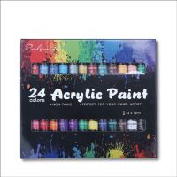 24 Colors Professional Acrylic Paint Set Watercolor Oil Painting 12ml Painting Set for Students Artists Office School Supplies Cups  Mugs Saucers