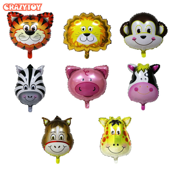 8pcs Set Big Size Cartoon Animal Foil Balloon Lions Tigers Deer Cows  Balloons Toy Baby Shower Birthday Party Decoration For Kids | Lazada