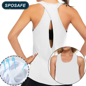  ICTIVE Workout Tank Tops for Women Loose fit Yoga Tops for  Women Mesh Racerback Tank Tops Open Back Muscle Tank Workout Tops for Women  Running Tank Tops Activewear Gym Tops Apricot