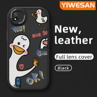 YIWESAN เคสสำหรับ Realme C20 C15 C11 C20A 2020 C11 2021 Narzo 50i ลายการ์ตูนเป็ดน่ารักดีไซน์ใหม่ซิลิกาเคสโทรศัพท์เจลบางนุ่มหนังฝาปิดเลนส์เต็มกล้องเคสกันกระแทกกันกระแทก