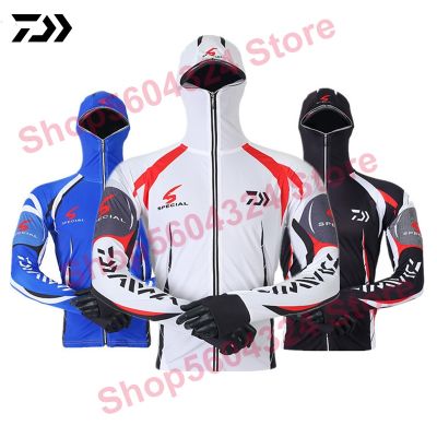 【CC】 A Fishing Shirt Jacket Silk Dry Clothing Protection Face Neck Anti-uv Breathable Hooded