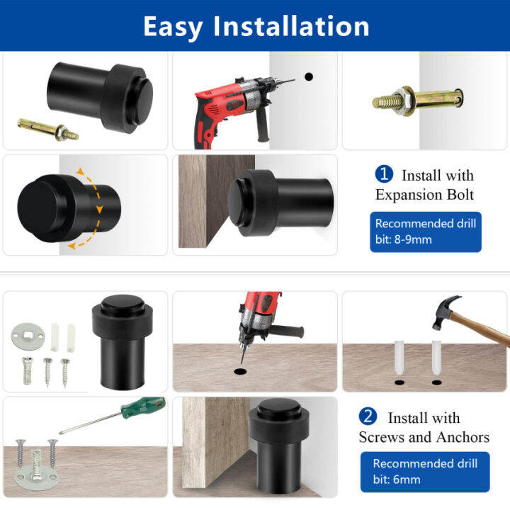 fureจริง-1-ตัวยึดประตูสำหรับ-skirtings-ใช้การออกแบบบัฟเฟอร์ยางคู่-แหวนยางได้เช่นเดียวกับปลายยางที่ด้านบนซึ่งยืดหยุ่นต่อการติดตั้งที่กันชนประตูในแนวตั้งหรือแนวนอนกั้นประตูพื้นด้วยบัฟเฟอร์ยางสามารถกระจา