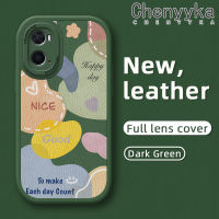 เคส Chenyyka สำหรับ OPPO เคส A36 A96 A76เคสโทรศัพท์หนังดีไซน์ใหม่ลายการ์ตูนแฟชั่นสีสันสดใสเคสซิลิโคนนิ่มคลุมเต็มเคสกันกระแทกเคสป้องกันเลนส์กล้อง