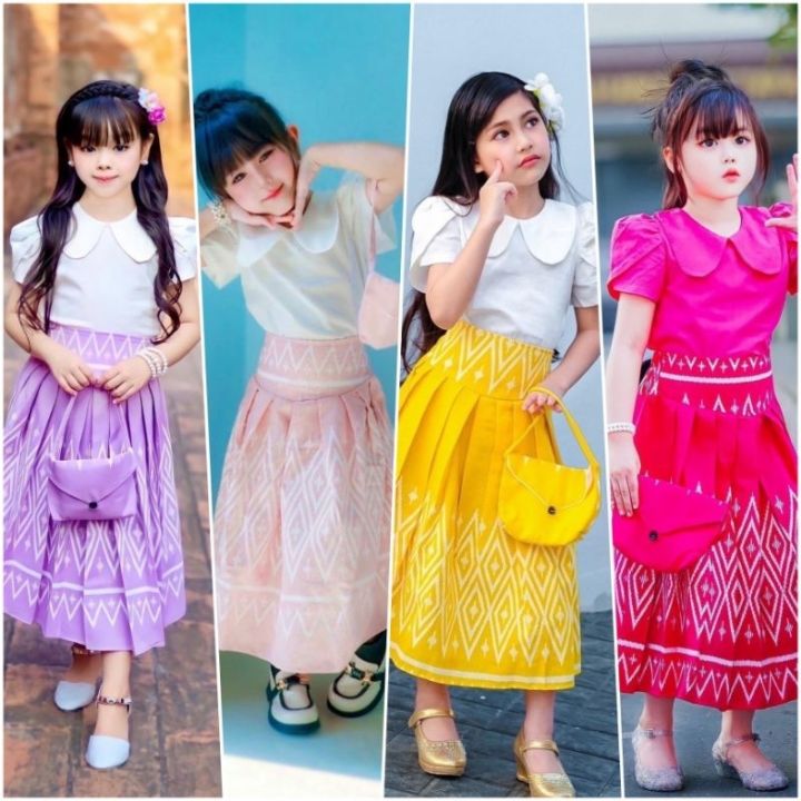 eb-ชุดไทยเด็กหญิง-สไตล์คุณหนู-เรียบหรู-ดูแพง-ผ้าฝ้ายใส่สบาย-มีหลากหลายแบบเลื่อนรูปเพื่อดูแบบนะคะ
