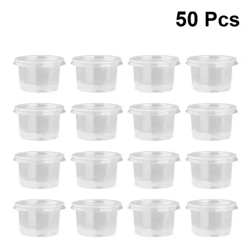 50 Pcs Shot Glass Ice Cream Paper Cup Dessert Disposable Jelly Food  Containers Lid Pudding