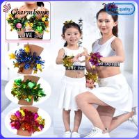 CHARMHOME 4pcs/2pairs คอนเสิร์ตแสดงคอนเสิร์ต ที่จับสองรู แฟนซี เชียร์ลีดเดอร์ปอมปอม อุปกรณ์กีฬาสโมสร ตกแต่งปาร์ตี้เต้นรำ บอลเชียร์เชียร์ลีดเดอร์