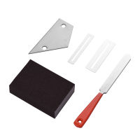 [ammoon]อูคูเลเล่เครื่องดนตรีGuitar Luthier Tool Kit 1pc Stainless Steel Guitar Fret File + 2PCS Fingerboard Guard + 1pc Guitar Fret Rocker Leveling + 1pc Grinding Sponge for Guitar Ukulele Bass Mandolin Repairing Cleaning Polishing