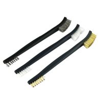 3 Pack Mini Double Ended Wire Brush Set Steel Brass Nylon Clean Polishing Detail Metal Anti Rust Brush