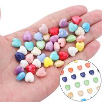 ✈ 10Pc 10x10mm Colorful Heart Shape Ceramic Beads Porcelain Spacer Beads for Bracelet Necklace Earring DIY Jewerlry Craft Making