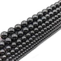 Natural Stone Black Hematite Round Loose Beads For Jewelry Making DIY Bracelet 2 3 4 6 8 10 12MM 15 quot; Per Strand Pick Size