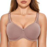 DELIMIRA Womens Full Coverage Underwire Seamless Lightly Padded Basic T-shirt Bra