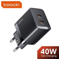 Hotกริช☫เครื่องชาร์จ USB GaN Toocki 40W Type C สำหรับ iPhone 13 14ชาร์จ QC3.0