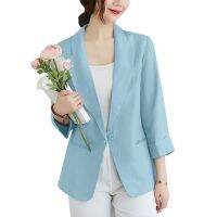 COD SDFERYRTUTYUY ZANZEA Women Lapel 3/4 Sleeves With Pockets New Retro Thin Slim Fit Blazer