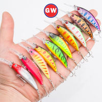 1Pcs 6ซม./7G เหยื่อตกปลาบนผิวน้ำเหยื่อแบบแข็งปลอมเหยื่อตกปลา Professional Minnow 3D ตา